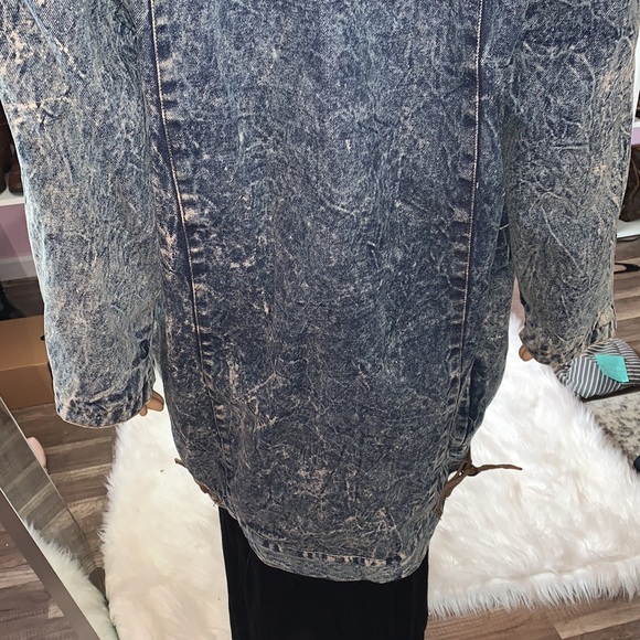 VINTAGE HaVoc long oversized denim/leather coat - Picture 6 of 12